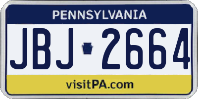 PA license plate JBJ2664