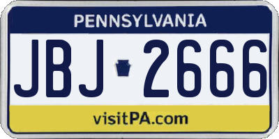 PA license plate JBJ2666