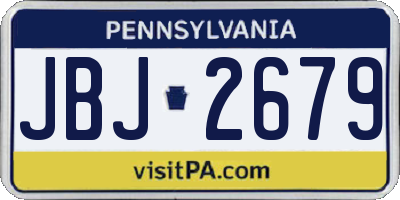 PA license plate JBJ2679