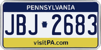PA license plate JBJ2683