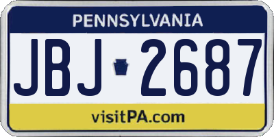 PA license plate JBJ2687