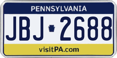 PA license plate JBJ2688