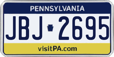 PA license plate JBJ2695