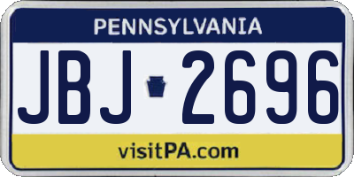 PA license plate JBJ2696