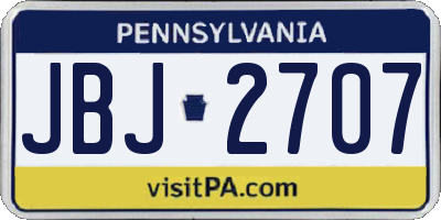 PA license plate JBJ2707