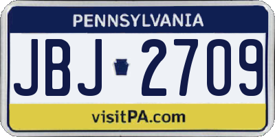 PA license plate JBJ2709