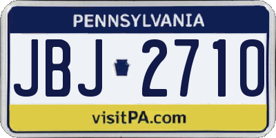 PA license plate JBJ2710