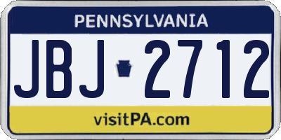PA license plate JBJ2712
