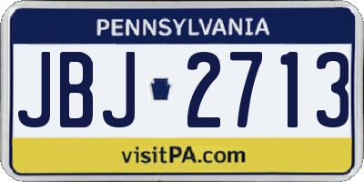 PA license plate JBJ2713