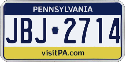 PA license plate JBJ2714