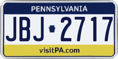 PA license plate JBJ2717