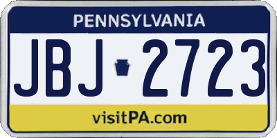 PA license plate JBJ2723