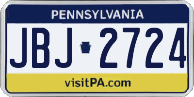 PA license plate JBJ2724