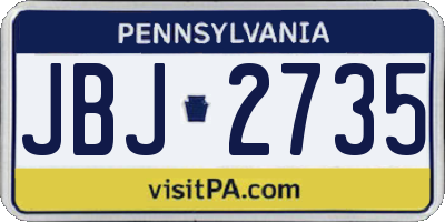 PA license plate JBJ2735