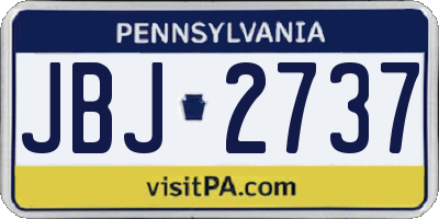 PA license plate JBJ2737