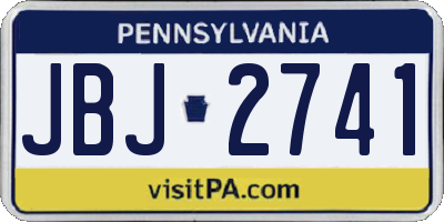 PA license plate JBJ2741