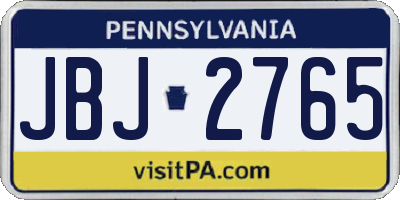 PA license plate JBJ2765