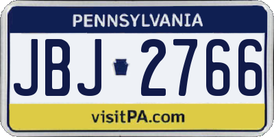 PA license plate JBJ2766