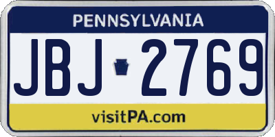 PA license plate JBJ2769