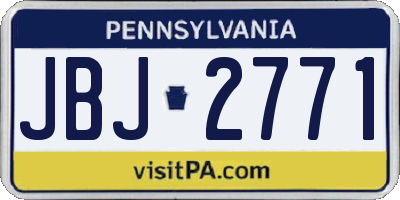 PA license plate JBJ2771