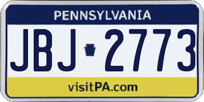 PA license plate JBJ2773