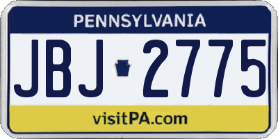 PA license plate JBJ2775