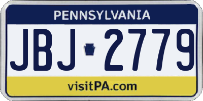 PA license plate JBJ2779