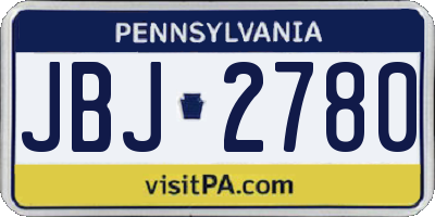 PA license plate JBJ2780