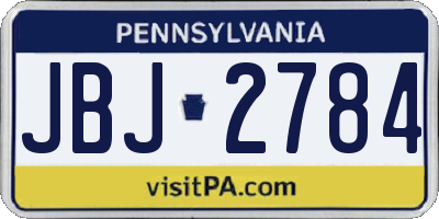 PA license plate JBJ2784