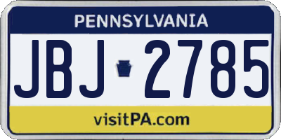 PA license plate JBJ2785