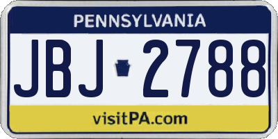 PA license plate JBJ2788