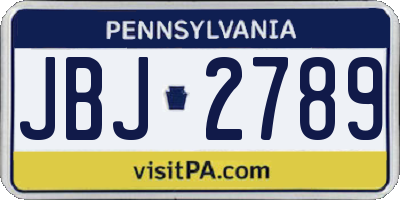 PA license plate JBJ2789