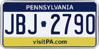 PA license plate JBJ2790