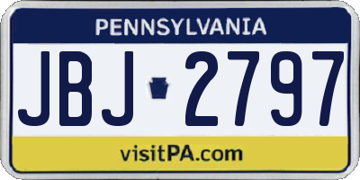 PA license plate JBJ2797