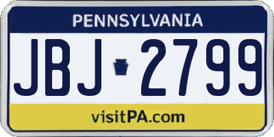 PA license plate JBJ2799