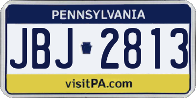 PA license plate JBJ2813