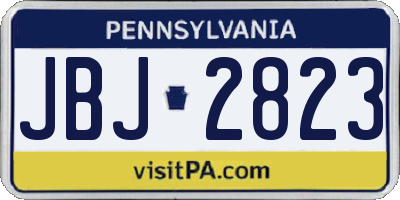 PA license plate JBJ2823