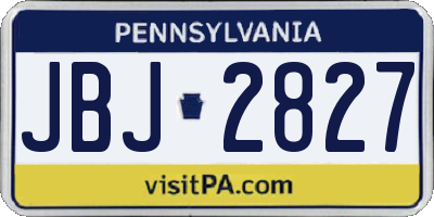 PA license plate JBJ2827