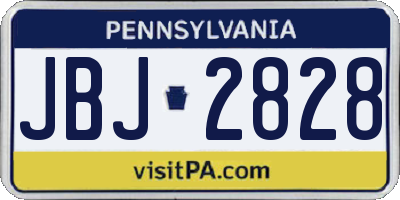 PA license plate JBJ2828