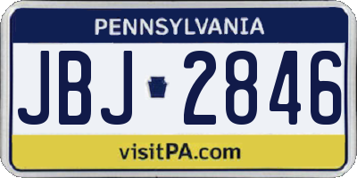 PA license plate JBJ2846