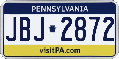 PA license plate JBJ2872
