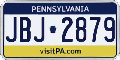 PA license plate JBJ2879