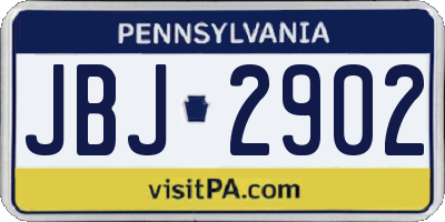 PA license plate JBJ2902