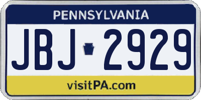 PA license plate JBJ2929