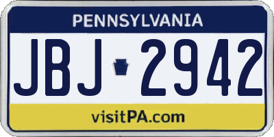 PA license plate JBJ2942