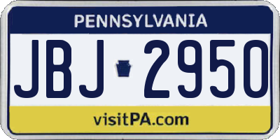 PA license plate JBJ2950