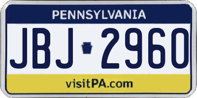 PA license plate JBJ2960