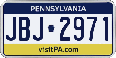 PA license plate JBJ2971