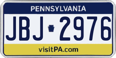 PA license plate JBJ2976