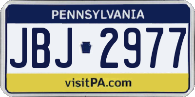 PA license plate JBJ2977